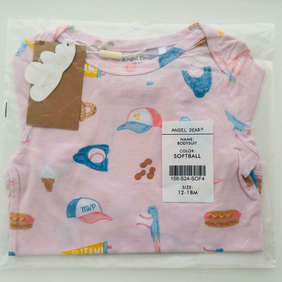 Angel Dear Bodysuit, Softball, Size 6-12 Months NWT - Picture 4 of 5